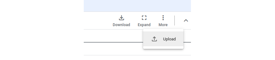 Google Ads Upload icon under the More icon