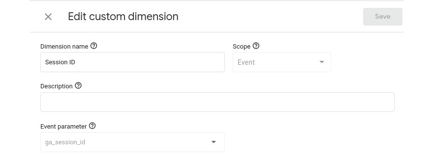 Adding ga_session_id as custom dimension in GA4