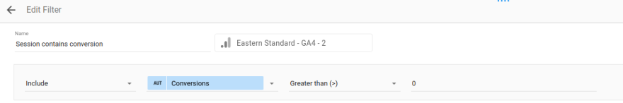 Looker Studio filter conversions greater than zero