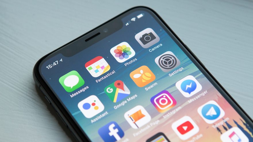 iphone with app thumbnails