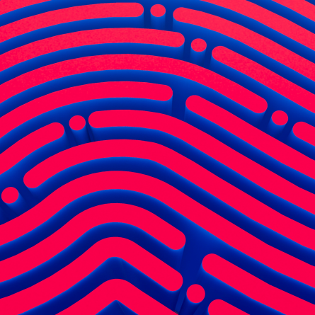 A maze featuring an intricate pattern of deep purple and bright red-pink colors, presenting a visually captivating and challenging puzzle.