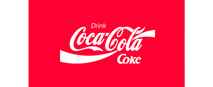 animation of the Coca-Cola logo starting narrow as Coke then wider as Cocoa-Cola then widest as Drink Coca-Cola Coke