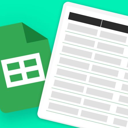 A stylized Google Sheets graphic featuring the recognizable Google Sheets logo.
