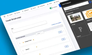 A stylized representation of the Drupal 10 content editing interface