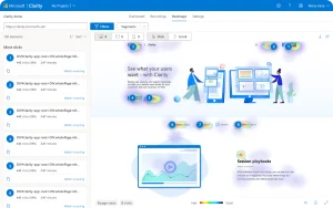 A screen shot of the heat mapping tool MS Clarity 