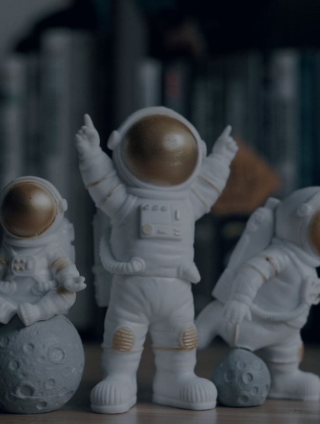 Astronaut figurines in various poses