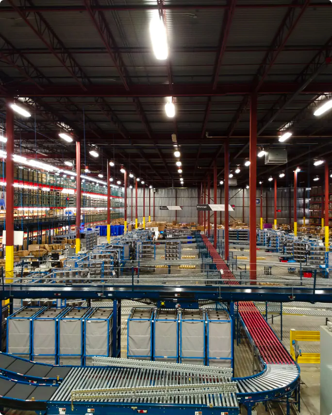 the conveyor belt at a fulfillment center