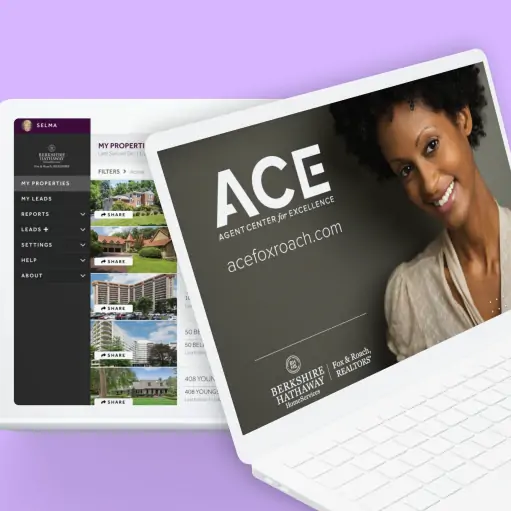 the Berkshire Hathaway ACE website on a laptop and tablet