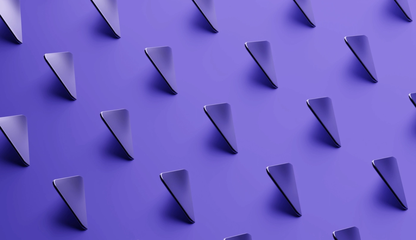 purple triangles sticking up on a purple background