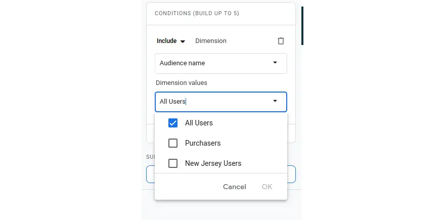 GA4 Change Audience Filter