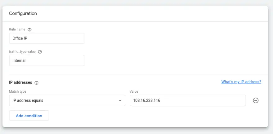 Filtering an internal IP address in GA4