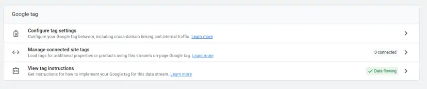 Configure tag settings options in GA4
