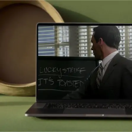 a laptop screen with a scene from 