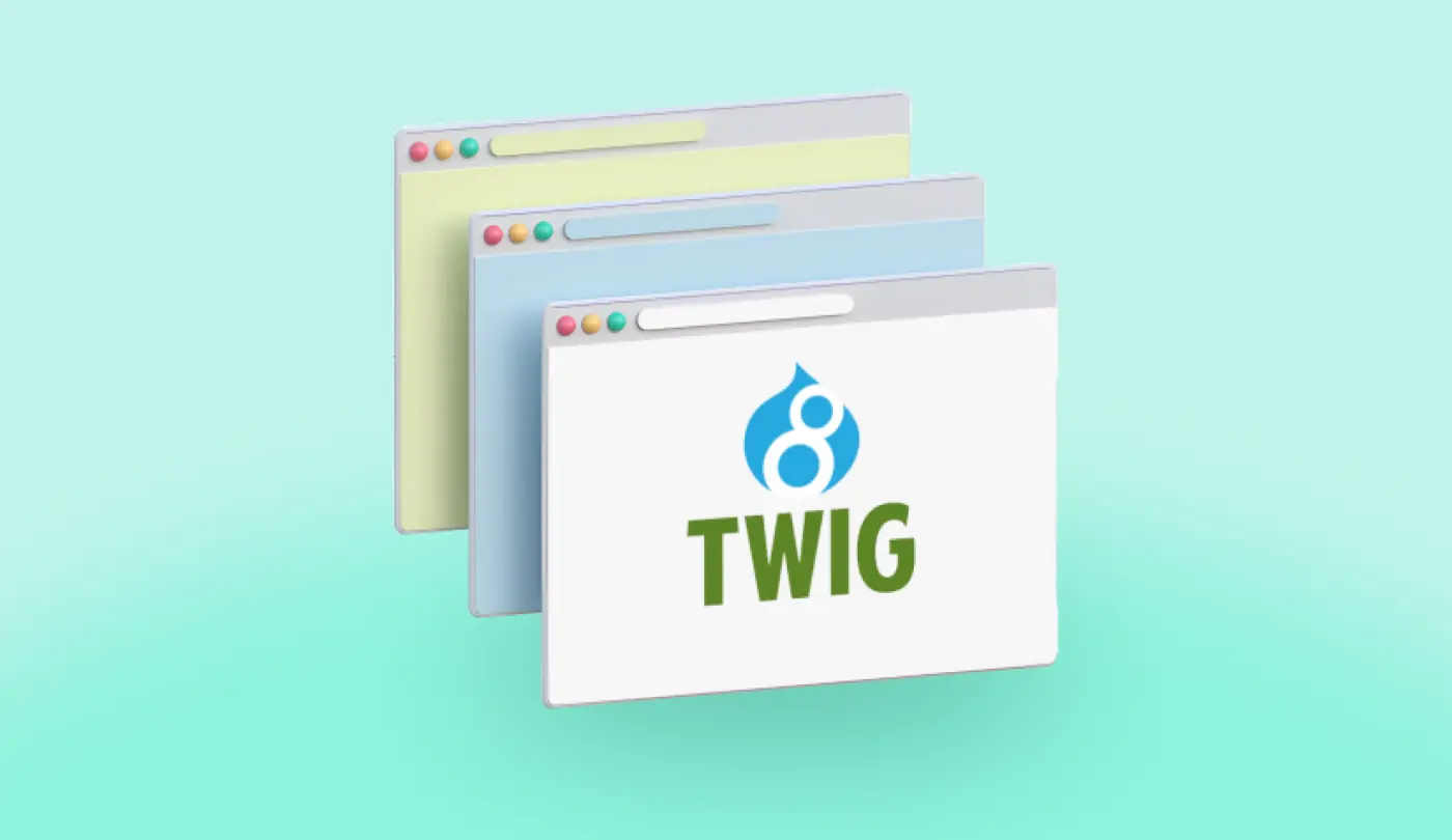 Three floating 3D rendered internet browser windows suspended against a soothing light green background.