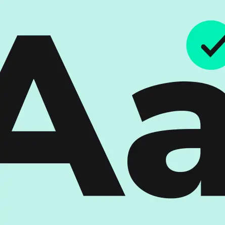 a big letter A next to a lowercase a with a checkmark over it