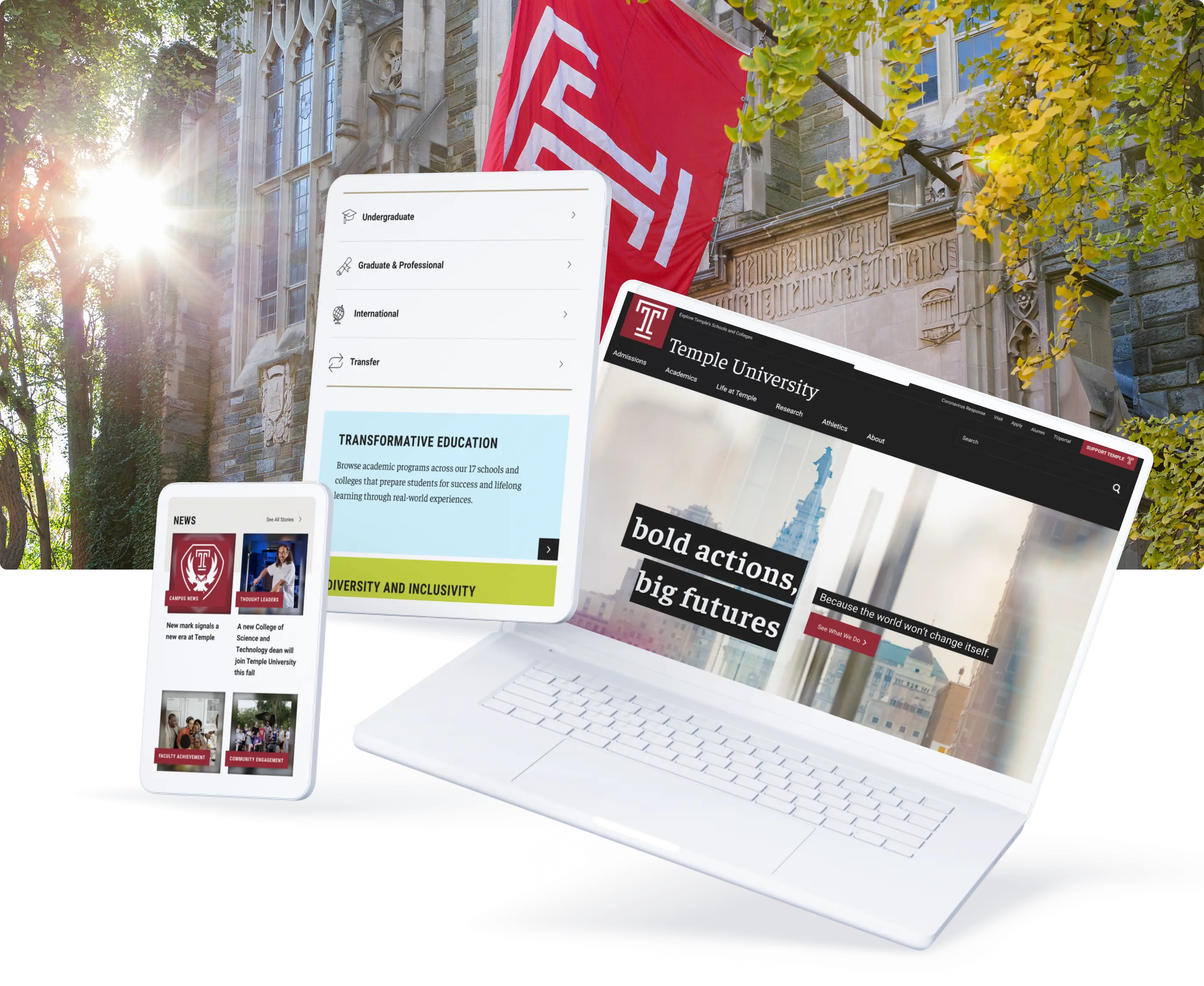 Temple University Digital Experience on multiple devices