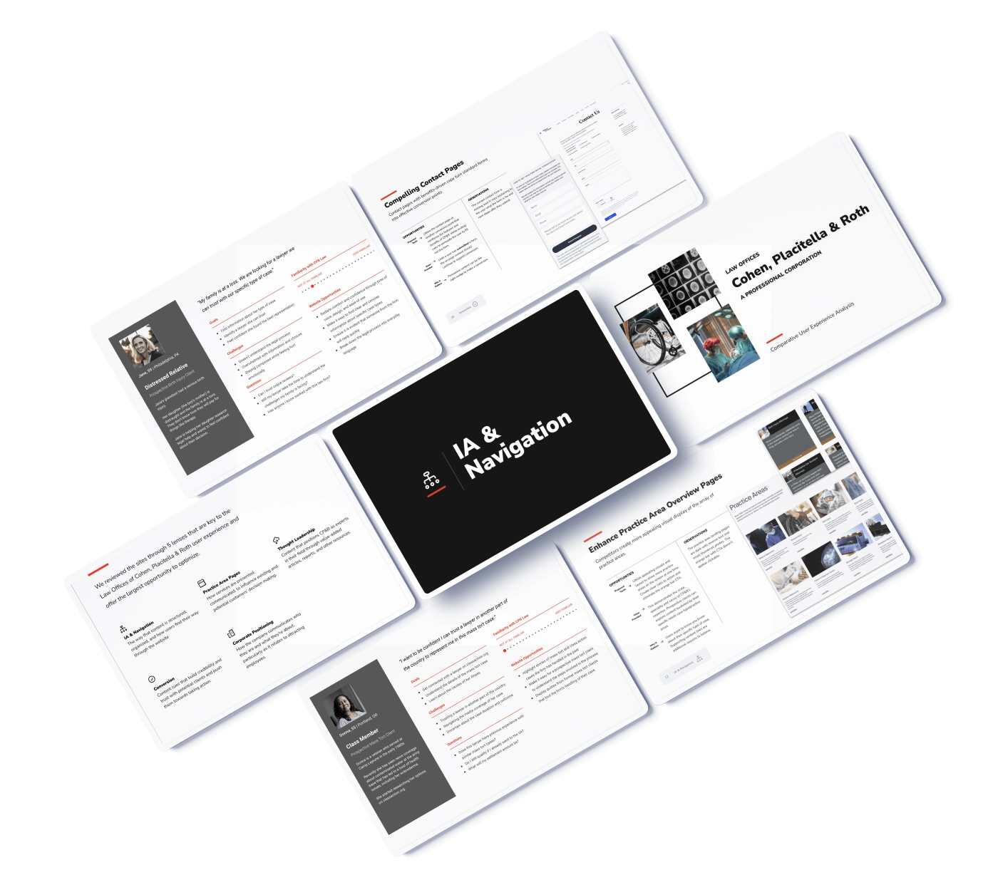 Eastern Standard's analysis & discovery deliverable to CPR showing internal architecture, navigation, and recommended updates as seen on a tablet.