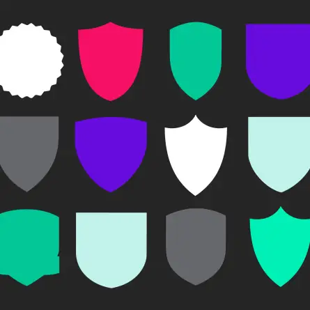 Colorful shield icons symbolizing strategy and protection in higher education marketing.