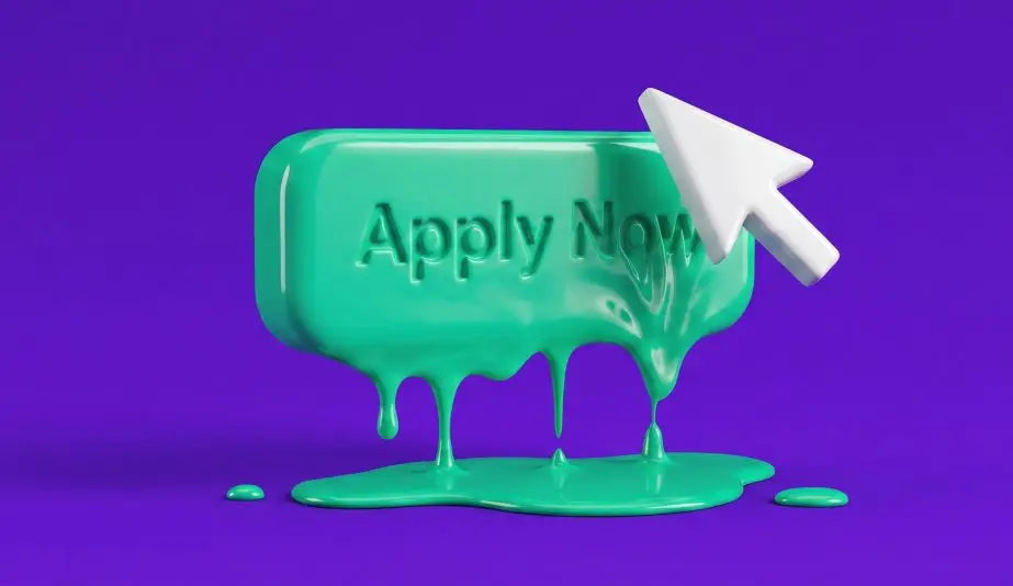A mouse cursor hovers above a melting Apply Now button